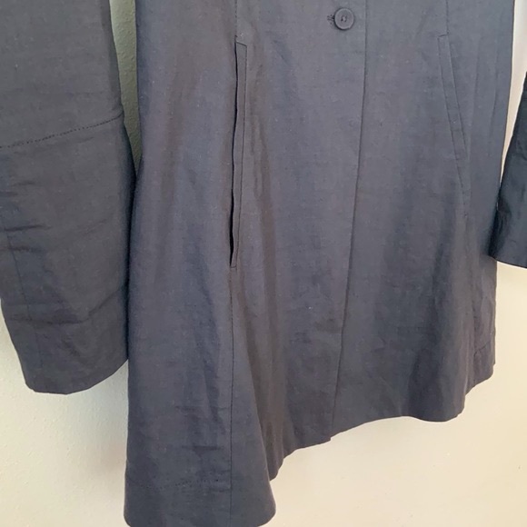 Annette Görtz • Linen Blend Long Sleeve Tab Jacket in Gray Blue Mare Size 34 / 4 - Picture 14 of 14